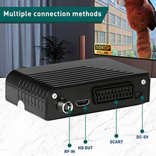 Carica l'immagine nel visualizzatore di Gallery, Decoder DVB-T2 Digitale Terrestre 2023 Full HD 1080P Dolby Audio H.265 HEVC Main 10 Bit Riceve Tutti I Canali Gratuiti, Mini Scart Supporta Sistema Nuovo[Includere 2in1 telecomando universale]
