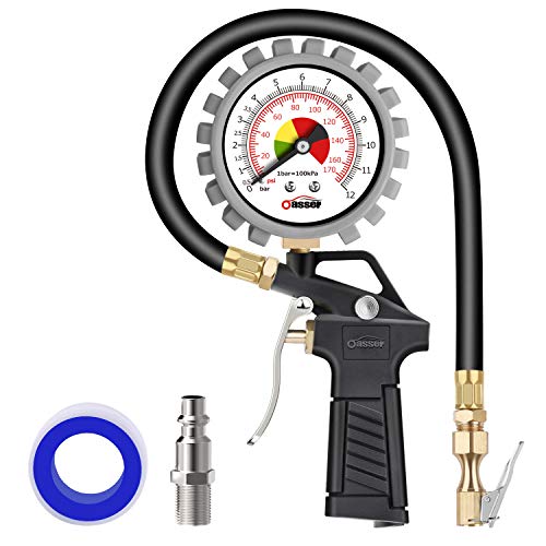 oasser Manometro Digitale Pressione Gomme Pistola Gonfiaggio Pneumatici... - Ilgrandebazar