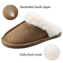 Carica l'immagine nel visualizzatore di Gallery, ChayChax Donna Uomo Inverno Pantofole Scamosciate Morbido 41/42 EU, Marrone - Ilgrandebazar