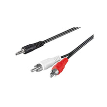 Carica l'immagine nel visualizzatore di Gallery, Goobay 50196 Adattatore Cavo Audio AUX, Jack da 3.5mm a Connettore RCA Stereo, Nero, 3m Lunghezza del Cavo