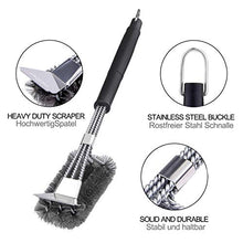 Carica l&#39;immagine nel visualizzatore di Gallery, IREGRO - Spazzola per barbecue con spatola in acciaio inox 304 e manico Nero