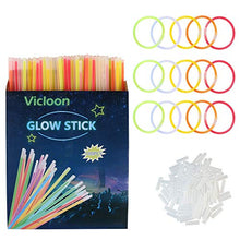Carica l&#39;immagine nel visualizzatore di Gallery, Vicloon Luminose per Party, 100 Pezzi Braccialetti Luminosi con Glow2