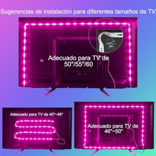 Carica l&#39;immagine nel visualizzatore di Gallery, Striscia di luci LED per TV, kit di retroilluminazione TV USB con telecomando, controllo APP sincronizzazione con musica, 5050 RGB Smart LED Bias Illuminazione per HDTV, PC (2 m per TV da 32 &quot;-60&quot;)
