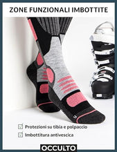 Carica l'immagine nel visualizzatore di Gallery, Occulto 2 paia di CALZE SCI per DONNA, Calde CALZE TERMICHE per SPORT INVERNALI, CALZE SPORTIVI TERMICI per DONNA 39-42 1 Paia Blu | 1 Paia Rosso