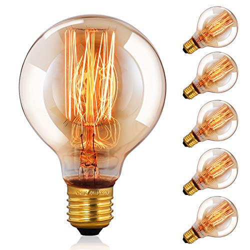 CMYK Vintage Grande lampadina Globo con gabbia di luce filamento 6-er Pack