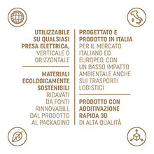 Carica l&#39;immagine nel visualizzatore di Gallery, Supporto compatto ECHO DOT per PRESA ITALIANA. Cavo nascosto, NO VITI o Nero