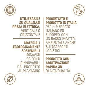 Supporto compatto ECHO DOT per PRESA ITALIANA. Cavo nascosto, NO VITI o Nero