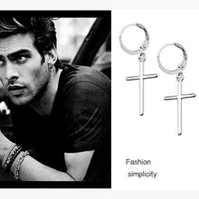 Carica l&#39;immagine nel visualizzatore di Gallery, WikiMiu Orecchini da uomo in argento 925 con pendenti Croce, Gioielli di... - Ilgrandebazar
