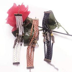 YouU 3 Pezzi Bracciale I doni della morte, boccino e Gufi Harry Potter,Nero... - Ilgrandebazar