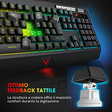 Carica l&#39;immagine nel visualizzatore di Gallery, PICTEK Tastiera Gaming RGB, da Gaming, Retroilluminazione RGB Nero
