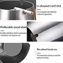 Carica l'immagine nel visualizzatore di Gallery, AMAYGA Grande Posacenere in Acciaio Inox con Coperchio,posacenere a Prova di...