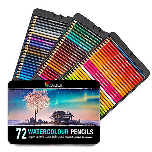 Zenacolor 72 Matite Colorate Acquerellabili, Numerate, con Pennello in... - Ilgrandebazar