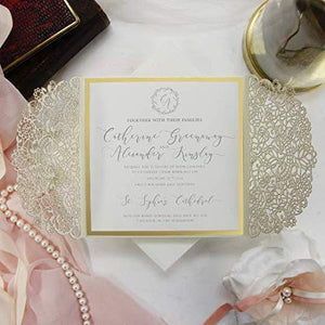 Crema chiara opaca Partecipazioni matrimonio taglio laser fai da te inviti... - Ilgrandebazar