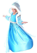 Carica l'immagine nel visualizzatore di Gallery, Costume Elsa Bambina Carnevale Vestito Principessa Dei Ghiacci Con Cappuccio... - Ilgrandebazar