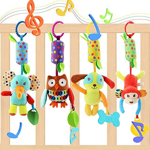 Evance 4 Pezzi Giocattolo da Appendere per Passeggino, Passeggino 4 Pack - Ilgrandebazar