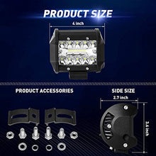 Carica l'immagine nel visualizzatore di Gallery, AAIWA Faro da Lavoro LED, Fari Fuoristrada 4 2 X 60W Combo con Supporto