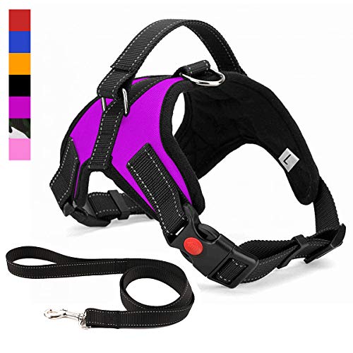 Musonic Pettorina per Cane, Traspirante, Regolabile, Comodo, L, Viola