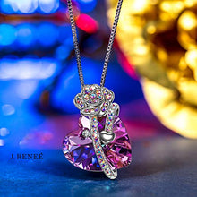 Carica l&#39;immagine nel visualizzatore di Gallery, Regali Natale Amore Rosa Ciondolo cuore viola, con cristalli di Swarovski,...