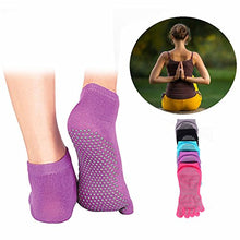 Carica l&#39;immagine nel visualizzatore di Gallery, XLKJ 5 Paia di Calzini Antiscivolo con Dita,Yoga,Pilates,Balletto Calze per...