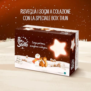 Pan di Stelle Gift Box, Idea Regalo con Due Tazze Medie in Ceramica by Thun e Sacchetto di Biscotti Pan di Stelle 350 g in Edizione Limitata