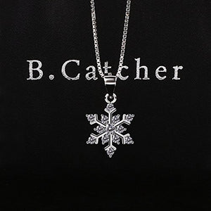 B.Catcher collana in argento con pendente zircone a forma di fiocco di... - Ilgrandebazar