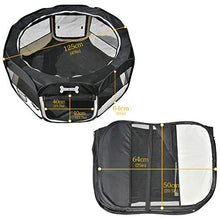 Carica l'immagine nel visualizzatore di Gallery, MC Star Oxford Pieghevole Box per Cani 125 x 125 x 64 cm (L x W x H), nero