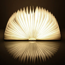 Carica l&#39;immagine nel visualizzatore di Gallery, Lixada Libro Lampada Luce LED di legno Pieghevole Luci Booklight Bianco Caldo - Ilgrandebazar