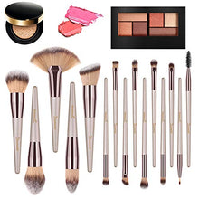 Carica l&#39;immagine nel visualizzatore di Gallery, Pennelli Make Up, Dameso Set di 15 per il Trucco, Oro champagne
