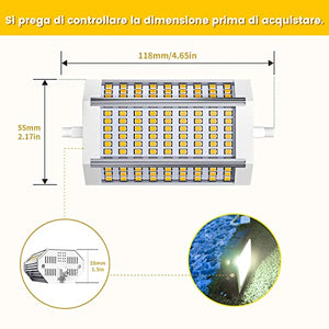 Bonlux 30W Lampadine R7S 118mm LED Dimmerabile, Equivalente 300W Lampadina alogena incandescente，doppio attacco lampadina r7s j118 per luci paesaggistiche (Bianco freddo 6000K, confezione da 1)