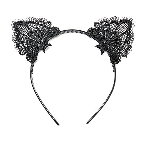 Pizzo Gatto Orecchie Cerchietto, Ouinne Lace Partito Fascia Capelli...
