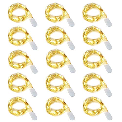 15 pezzi Dioxide 20 LED 2M Mini Lampada a fili di rame Bianco Caldo, Luci... - Ilgrandebazar