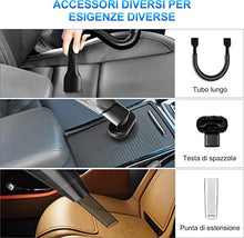 Carica l'immagine nel visualizzatore di Gallery, RIKIN Aspirabriciole Senza Fili Aspirapolvere Portatile 3 in 1 Aspirabriciole Potente 8500PA 120W 12V Aspirapolvere Ricaricabile Filtro HEPA Umido e Secco con Illuminazione a LED per Auto Casa
