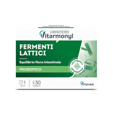 Carica l&#39;immagine nel visualizzatore di Gallery, VITARMONYL - FERMENTI LATTICI - Integratori per l’equilibrio della flora intestinale - in capsule per la flora batterica - Per il benessere dell’intestino - Confezione da 30 capsule
