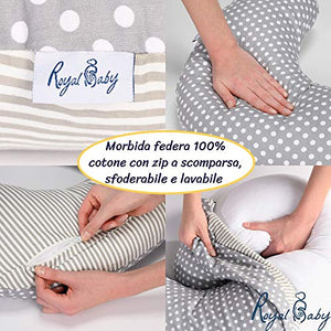 Royal Baby Cuscino Allattamento Neonato Multifunzione Con 2 Federe In Cotone... - Ilgrandebazar