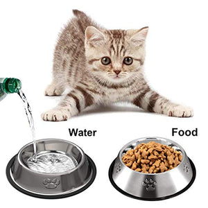Jiuhao - Ciotole per gatti, 2 pezzi, uso alimentare, in acciaio inox,...