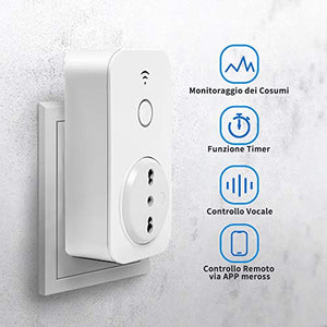 Presa Wifi Italiana 16A 3680W Smart Plug Intelligente Spina Energy Monitor,...