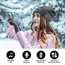 Carica l&#39;immagine nel visualizzatore di Gallery, Regalo Uomo Donna Cappello Bluetooth Berretto Sci Regalo Natale Cappello Sportivi Uomo Musicale Bluetooth Lavorato a Maglia Berretto Cappello Invernali con Cuffie Stereo e Microfono Vivavoce