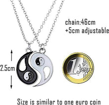 Carica l&#39;immagine nel visualizzatore di Gallery, yin yang collana,Ciondolo 2pc Collana Ciondolo Tai Chi Yin Yang White&amp;black - Ilgrandebazar