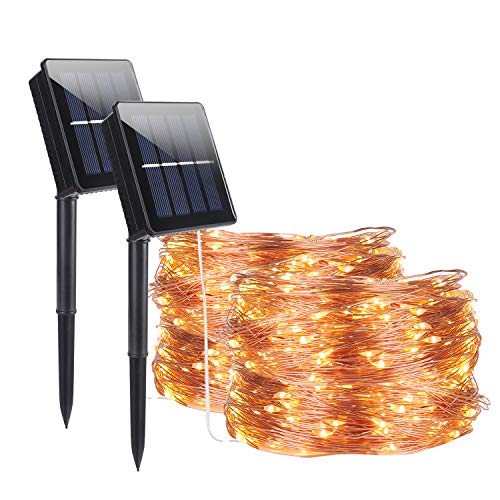 Stringa Luminosa Solare, ALED LIGHT 2 pacchi 15m / 49ft 300 LED 8 Modalità...