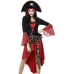 Costume carnevale travestimento da pirata con Taglia unica, Nero-rosso - Ilgrandebazar