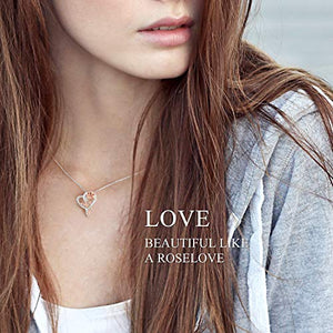 SNZM Collana di Fiori Rosa per Le Donne Gioielli Rose Gold - Ilgrandebazar