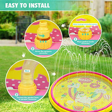 Carica l&#39;immagine nel visualizzatore di Gallery, Peradix Tappetino Gioco d&#39;Acqua per Bambini, 170cm Spruzzi e Splash Giallo