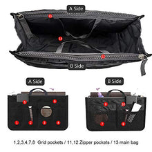 Carica l'immagine nel visualizzatore di Gallery, Borsa Organizzatore Organizer in Tessuto con Doppio Manico Nero
