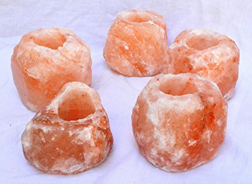 Artigianato 5 Porta candele di sale Salgemma dell'Himalaya - Ilgrandebazar