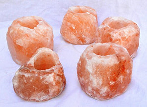 Artigianato 5 Porta candele di sale Salgemma dell'Himalaya - Ilgrandebazar