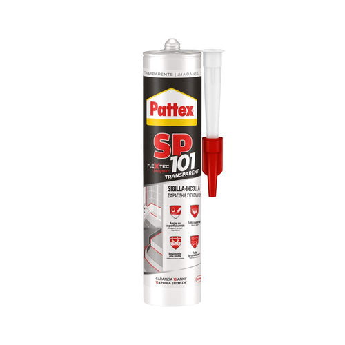 Pattex SP101, sigillante trasparente per interni ed esterni, Trasparente - Ilgrandebazar