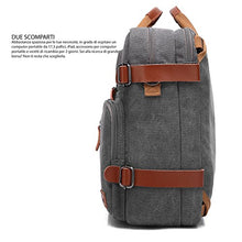 Carica l&#39;immagine nel visualizzatore di Gallery, CoolBELL Borsa Multi-Funzione, Convertibile, da 17,3 Pollici, Grigio Scuro