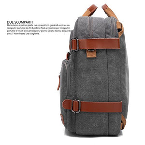 CoolBELL Borsa Multi-Funzione, Convertibile, da 17,3 Pollici, Grigio Scuro
