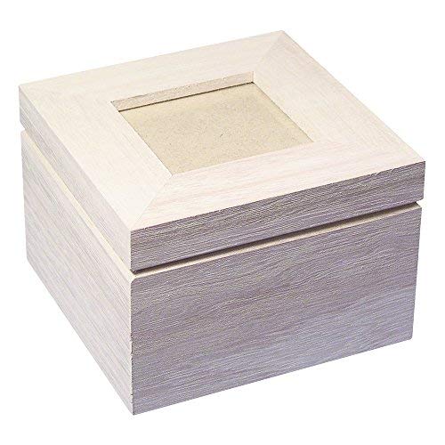 Rayher 62264000 legno - scatola con foto 12 x 12 x 8.2 cm, Wood-colour - Ilgrandebazar