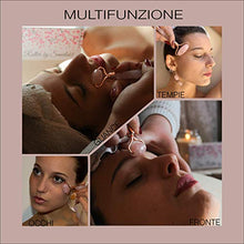 Carica l&#39;immagine nel visualizzatore di Gallery, Derma Roller Quarzo Rosa 100% Trattamento Viso Rilassante Linfodrenante... - Ilgrandebazar